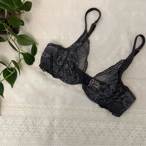 Charcoal Gray Lace Underwire Bra by Eberjey